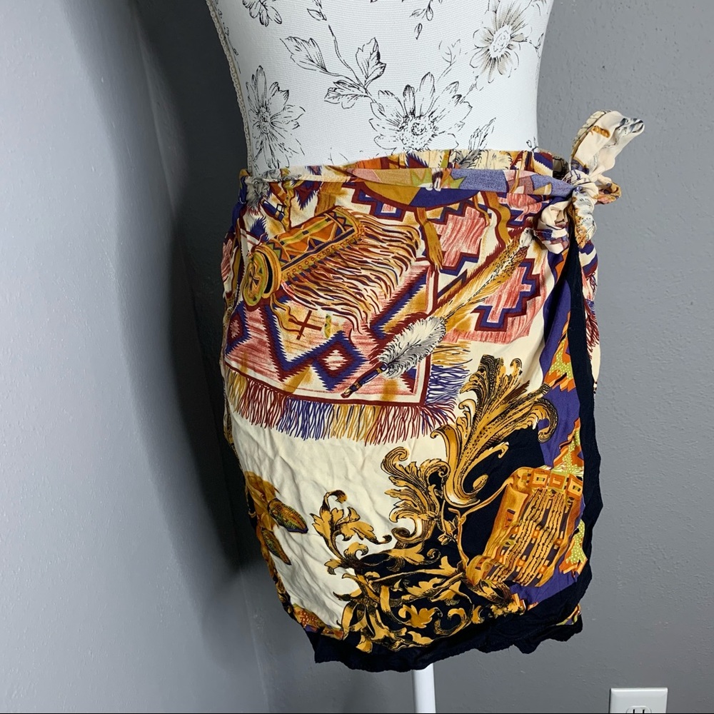 Vintage Karen Kane Native American Wrap Skirt 6P - Picture 3 of 4